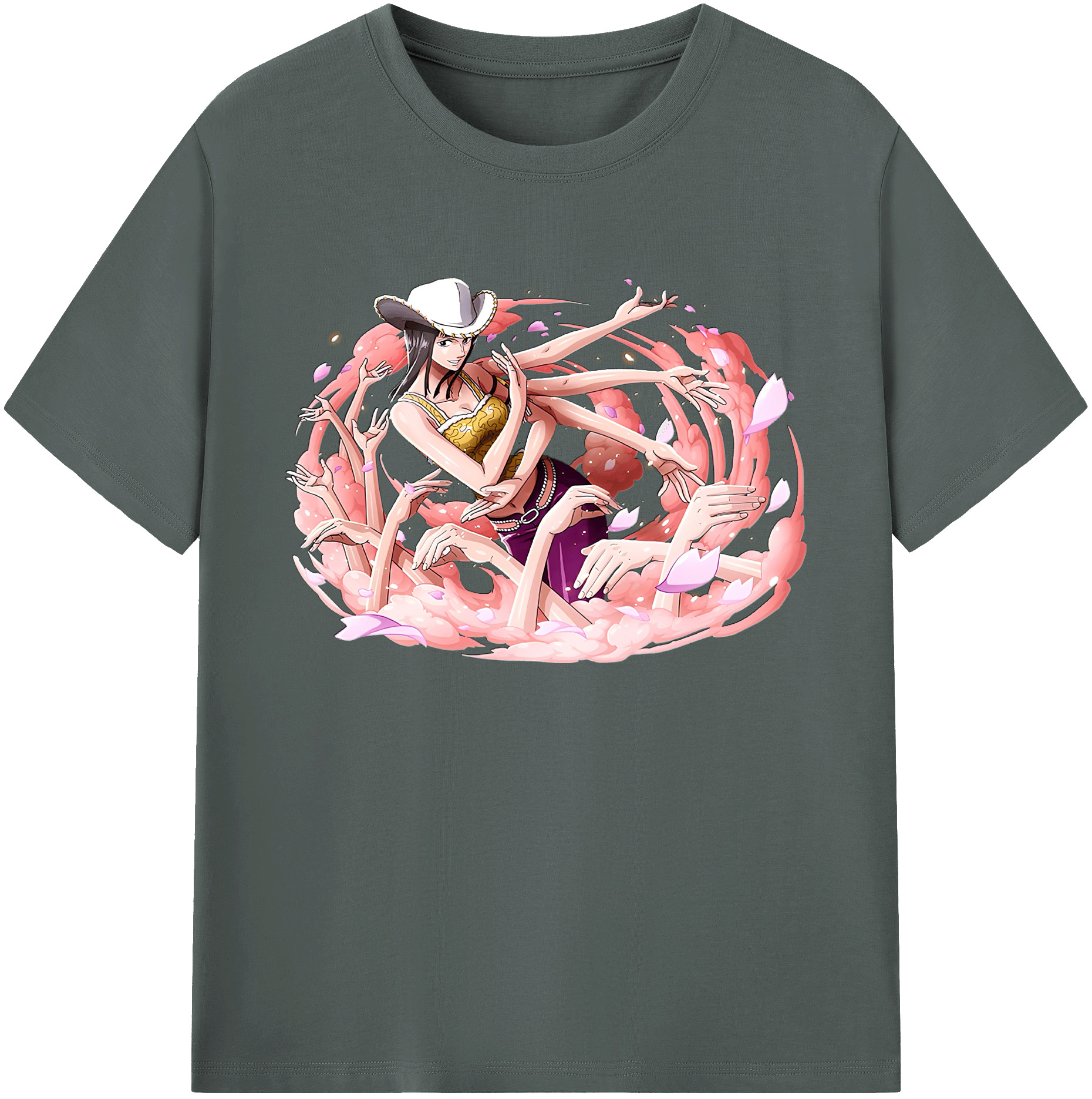 ワンピース ニコ・ロビン ONE PIECE Nico Robin 綿100％ メンズ半袖Tシャツ｜肌触りやわらか＆通気性